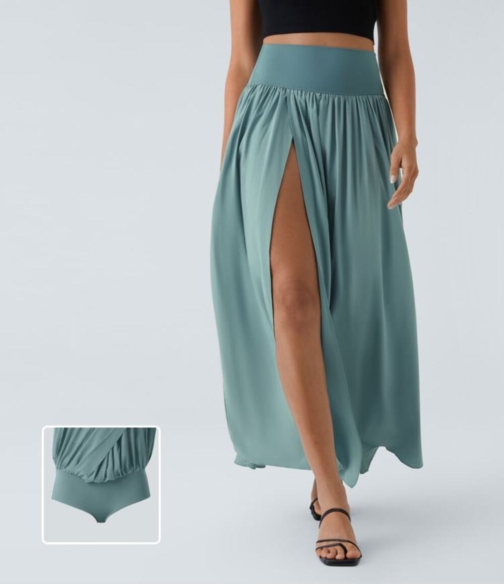 Halara S Regular Breezeful High Waisted 2-in-1 Flowy Quick Dry Maxi Skirt NWT
